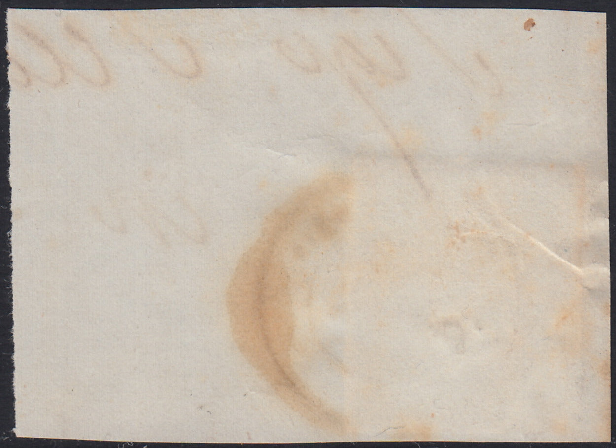 1860 - 1/2 dark blue tornese called "Croce di Savoia" used in the IL PAESE newspaper of 1/1/1861 (16b)