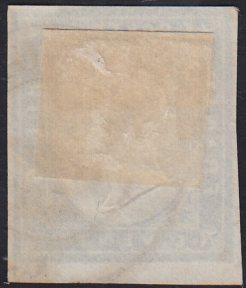 1860 - 1/2 dark blue tornese called "Croce di Savoia" used in the IL PAESE newspaper of 1/1/1861 (16b)
