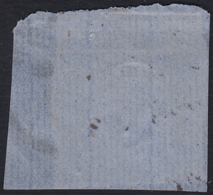 Sard1123 - 1861 - IV emissione c. 20 celeste grigiastro II tavola usato su frammento LIVORNO (15Db)