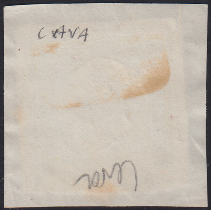 1860 - 1/2 dark blue tornese called "Croce di Savoia" used in the IL PAESE newspaper of 1/1/1861 (16b)