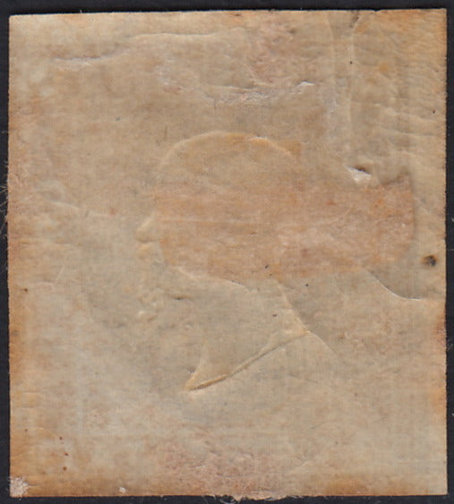 Sard1155 - 1859 - IV emissione c. 80 giallo olivastro chiaro usato con annullo nero brunastro di Torino (17Aa, punti 11)