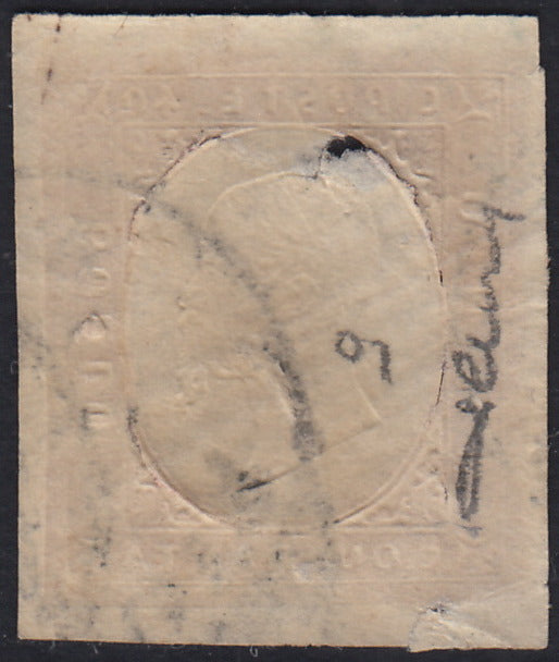 Sard1165 - 1854- Sardegna III emissione c. 40 rosso mattone usato con annullo originale (9)