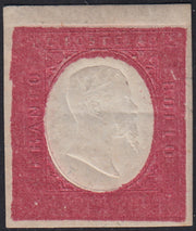 Sard1166 - 1863 - III emissione III composizione c. 40 su rosso mattone ristampa Matraire nuovo con gomma originale (R12)