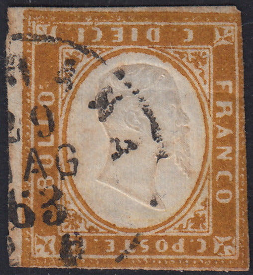 IV. Ausgabe c. 10 dunkel schokoladenbraun Tafel I gebrauchtes Paar (14Ce)