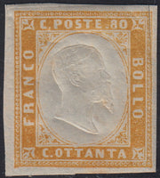 1860 - 1/2 dark blue tornese called "Croce di Savoia" used in the IL PAESE newspaper of 1/1/1861 (16b)