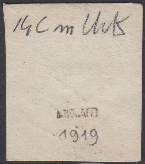 1860 - 1/2 dark blue tornese called "Croce di Savoia" used in the IL PAESE newspaper of 1/1/1861 (16b)