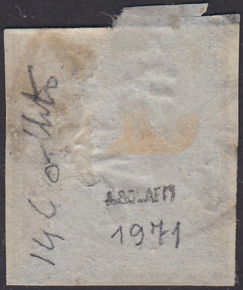 1860 - 1/2 dark blue tornese called "Croce di Savoia" used in the IL PAESE newspaper of 1/1/1861 (16b)