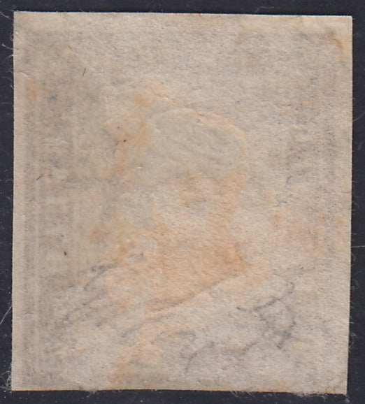 1860 - 1/2 tornese azul oscuro llamado "Croce di Savoia" utilizado en el periódico IL PAESE del 1/1/1861 (16b)