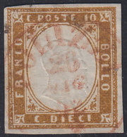 1860 - 1/2 dark blue tornese called "Croce di Savoia" used in the IL PAESE newspaper of 1/1/1861 (16b)