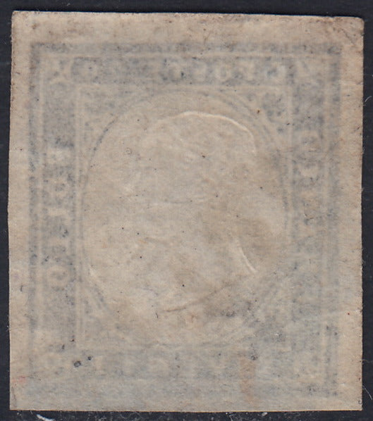 Sard438 - 1860 - IV emissione c. 20 azzurro scurisismo I tavola usato con lineare (15C)