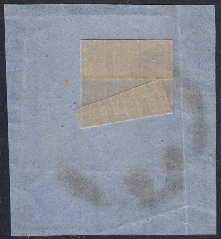 1860 - 1/2 tornese azul oscuro llamado "Croce di Savoia" utilizado en el periódico IL PAESE del 1/1/1861 (16b)