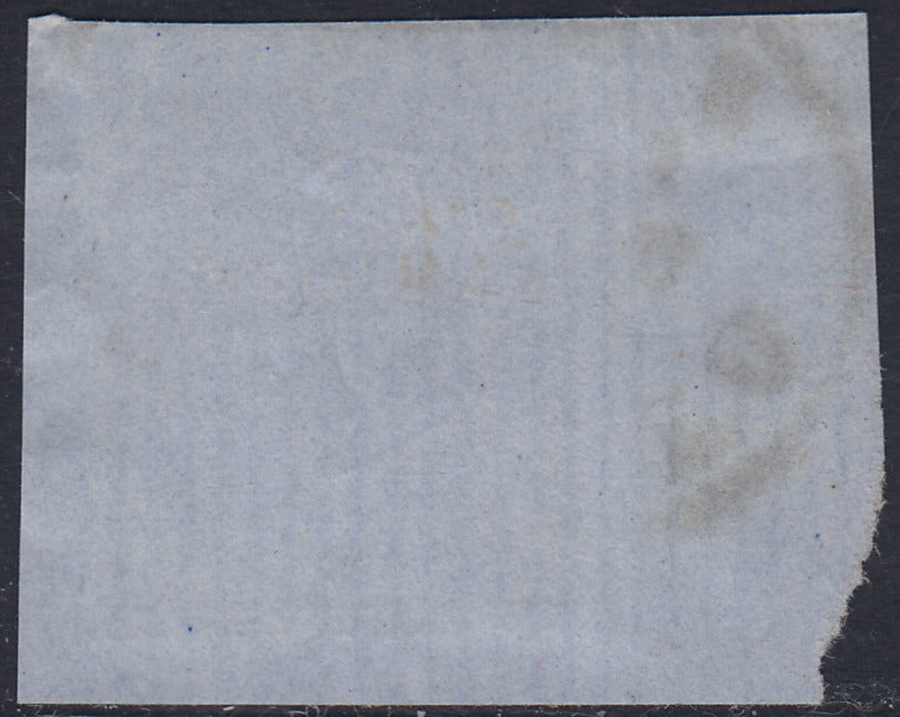 1860 - 1/2 tornese azul oscuro llamado "Croce di Savoia" utilizado en el periódico IL PAESE del 1/1/1861 (16b)