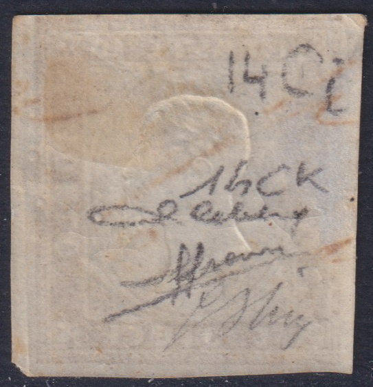 SARD506 1861 - Sardinia IV issue c. 10 brown chocolate II table used Livorno (14Ck)