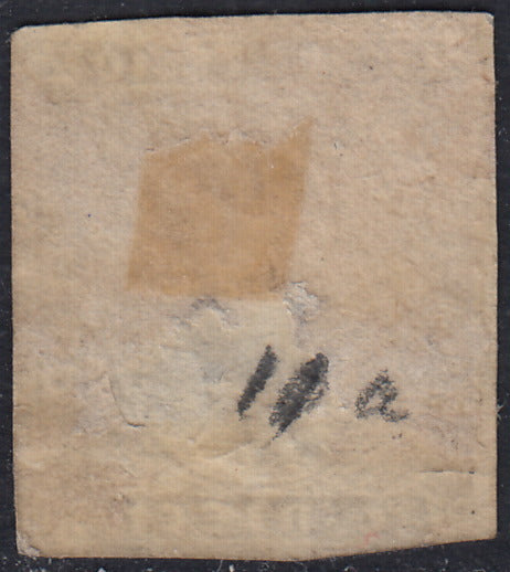 1860 - 1/2 dark blue tornese called "Croce di Savoia" used in the IL PAESE newspaper of 1/1/1861 (16b)