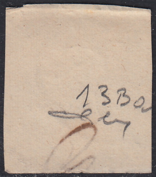 Sard808 - 1859 - IV emissione c. 5 verde giallo III composizione usato Genova 2/2/59 (13Ba)