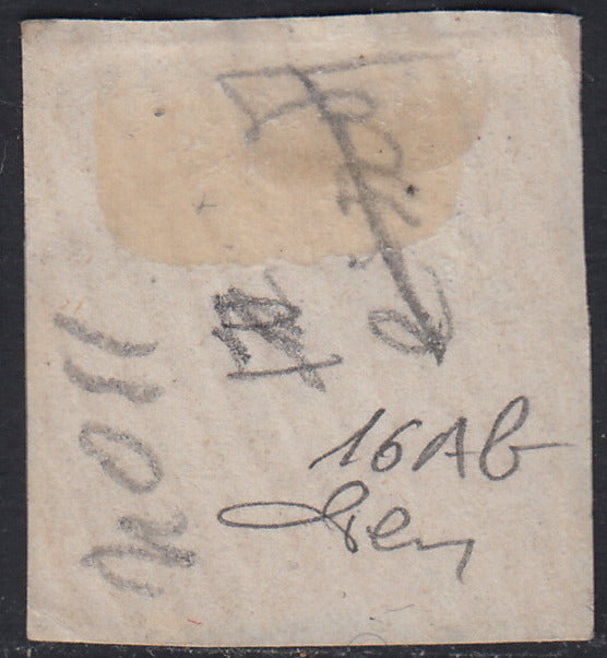 SARD816 - 1857 - IV emissione c. 40 vermiglio arancio chiaro usato Nizza Marittima (16Ab)