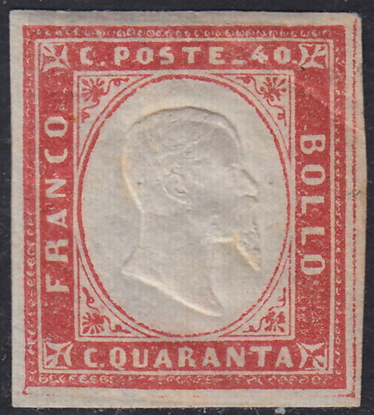 SARD820 - 1863 - IV emissione c. 40 rosa vermiglio tiratura 1863 nuovo con gomma (16F)