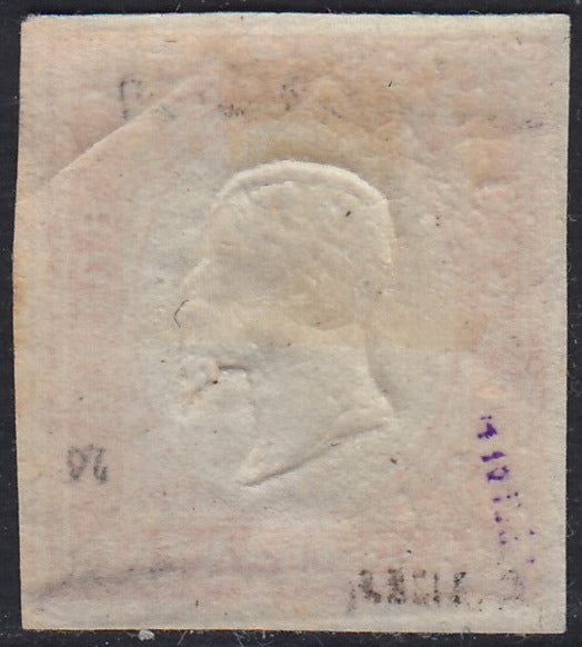 SARD820 - 1863 - IV emissione c. 40 rosa vermiglio tiratura 1863 nuovo con gomma (16F)