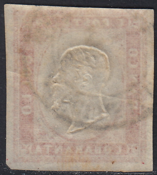 SARD821 - 1862 - IV emissione c. 40 rosa carminio lillaceo chiaro usato Torino Succursale (16Eb)