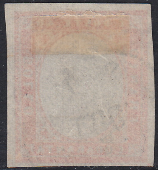 SARD825 - 1861 - IV emissione c. 40 rosso vermiglio usato (16Da)