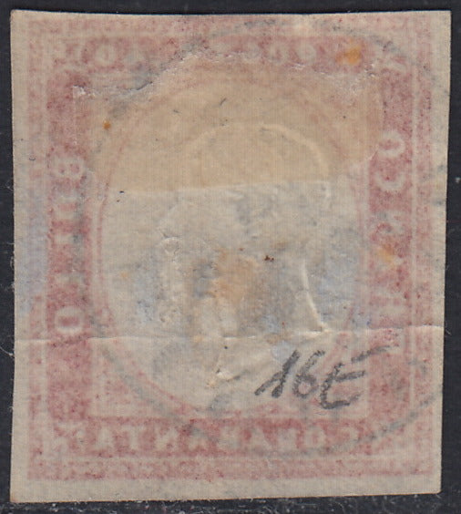 SARD853 - 1862 - IV emissione c. 40 rosa carminio usato (16E)