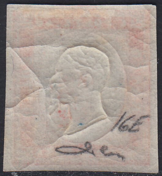 1860 - 1/2 dark blue tornese called "Croce di Savoia" used in the IL PAESE newspaper of 1/1/1861 (16b)