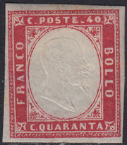 1860 - 1/2 dark blue tornese called "Croce di Savoia" used in the IL PAESE newspaper of 1/1/1861 (16b)