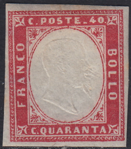 1860 - 1/2 dark blue tornese called "Croce di Savoia" used in the IL PAESE newspaper of 1/1/1861 (16b)