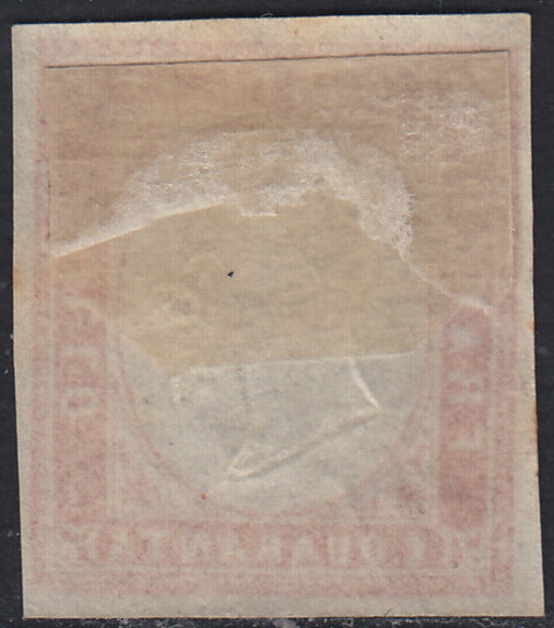 1860 - 1/2 dark blue tornese called "Croce di Savoia" used in the IL PAESE newspaper of 1/1/1861 (16b)