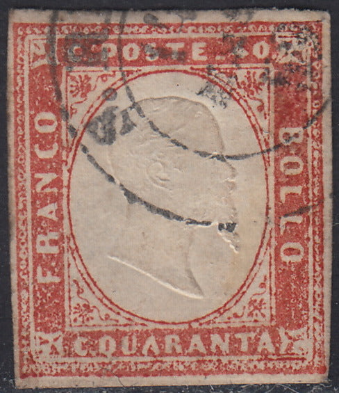 1860 - 1/2 dark blue tornese called "Croce di Savoia" used in the IL PAESE newspaper of 1/1/1861 (16b)