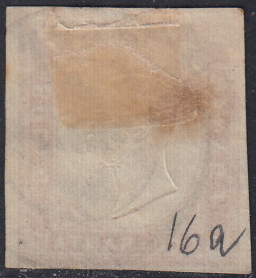 1860 - 1/2 dark blue tornese called "Croce di Savoia" used in the IL PAESE newspaper of 1/1/1861 (16b)