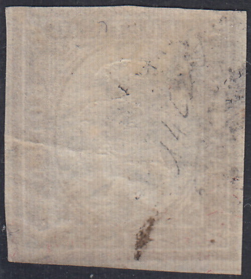 1860 - 1/2 dark blue tornese called "Croce di Savoia" used in the IL PAESE newspaper of 1/1/1861 (16b)