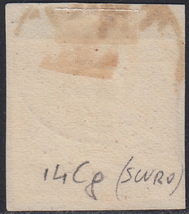 1860 - 1/2 dark blue tornese called "Croce di Savoia" used in the IL PAESE newspaper of 1/1/1861 (16b)