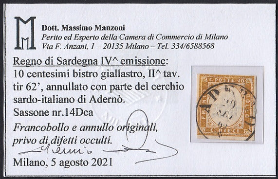 1860 - 1/2 dark blue tornese called "Croce di Savoia" used in the IL PAESE newspaper of 1/1/1861 (16b)