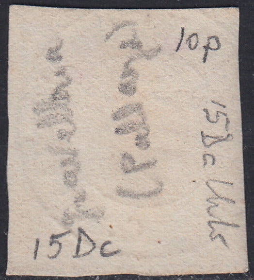 1860 - 1/2 dark blue tornese called "Croce di Savoia" used in the IL PAESE newspaper of 1/1/1861 (16b)