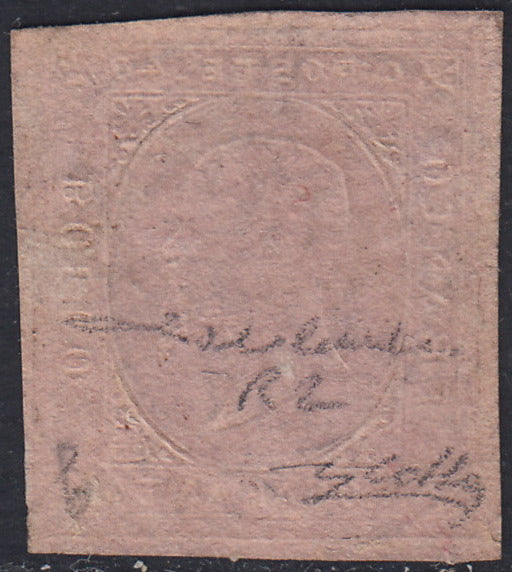 Sard973 - 1853 - II emissione c. 40 rosa chiaro usato con annullo d.c. e C di Balmuccia 13/2/57 (6)