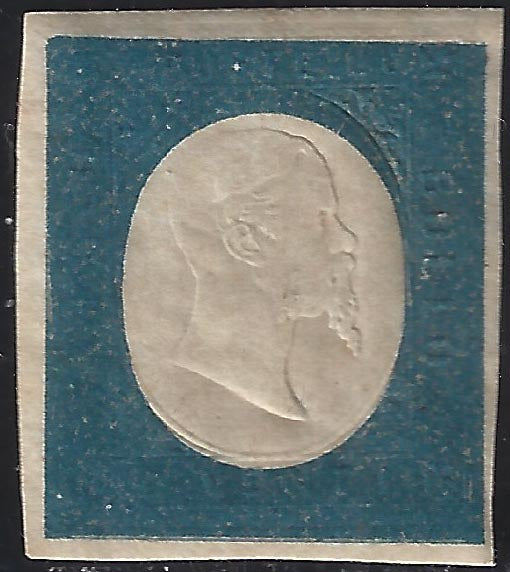 Sard981 - 1854 - III emissione c. 20 azzurro, II composizione (Non Emessi) nuovo con gomma originale (11)