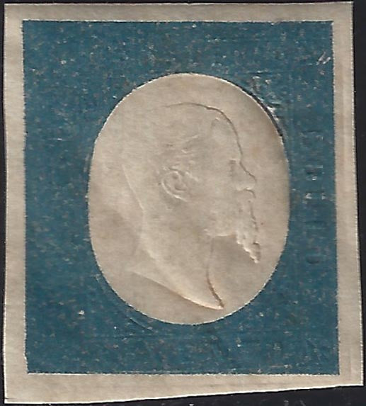 Sard983 - 1854 - III emissione c. 20 azzurro, II composizione (Non Emessi) nuovo con gomma originale (11)