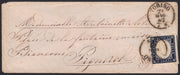 SARDSP165 - 1862 - Lettera spedita da Torino per Pignesol 20/5/60affrancata con c. 20 indaco nero II question (15)