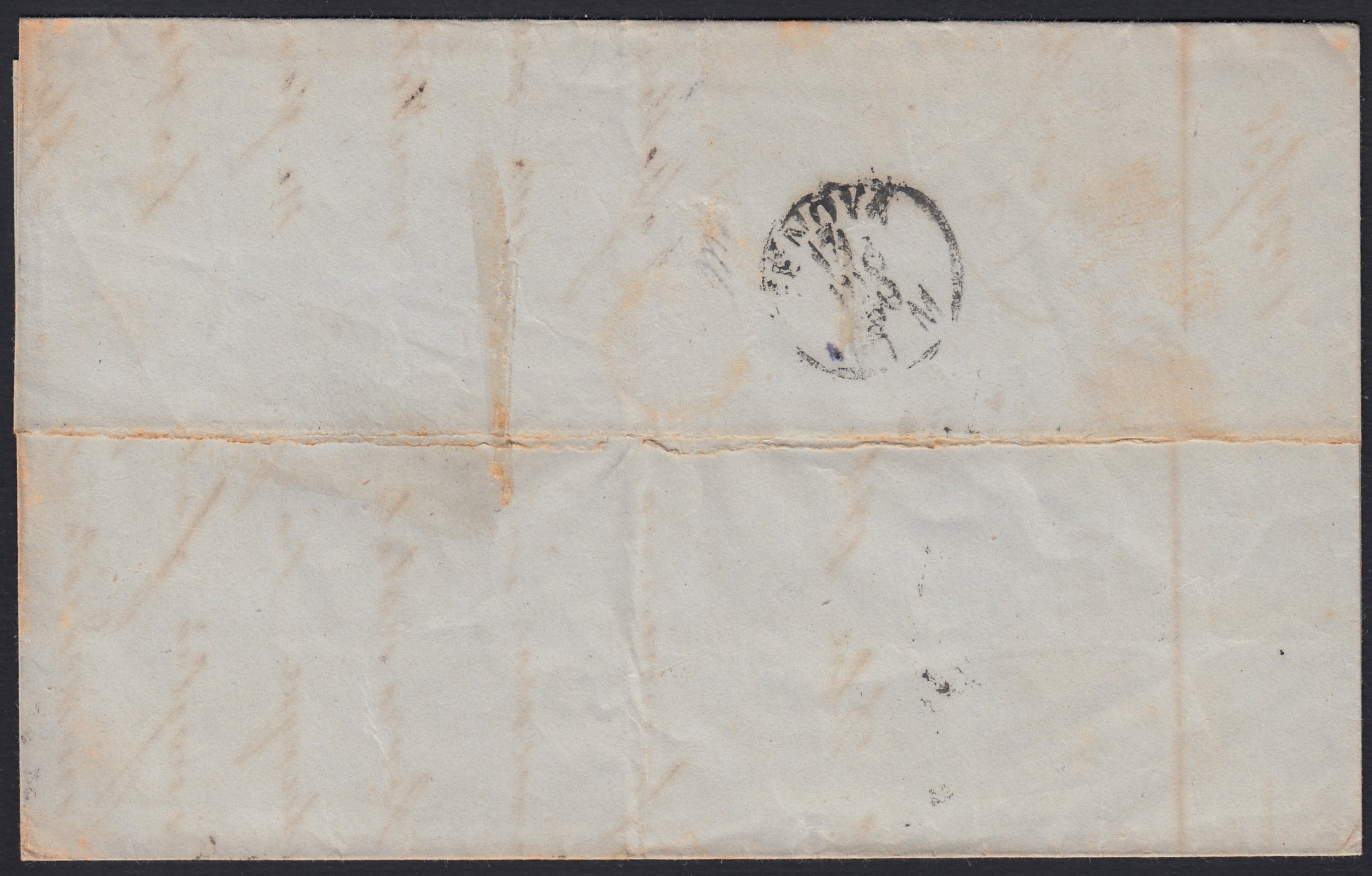 SARDSP168 - 1860 - Lettera spedita da Torino per Genova 12/12/60 affrancata conc. 20 cobalto grigiastro I tavola (15Cb)