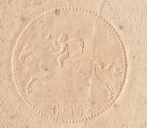 207 - 1875 - Precursori, Cavallino di Sardegna stampa a secco da c. 15 nuovo su foglio filigranato (R4).