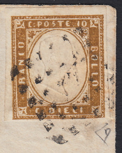 229 - 1861 - IV issue, letter sent from Pisa to Montalcino 3/6/62 franked with conc. 10 bruno bistro II table edition 1861 (14Co, Cancellation p. 12)