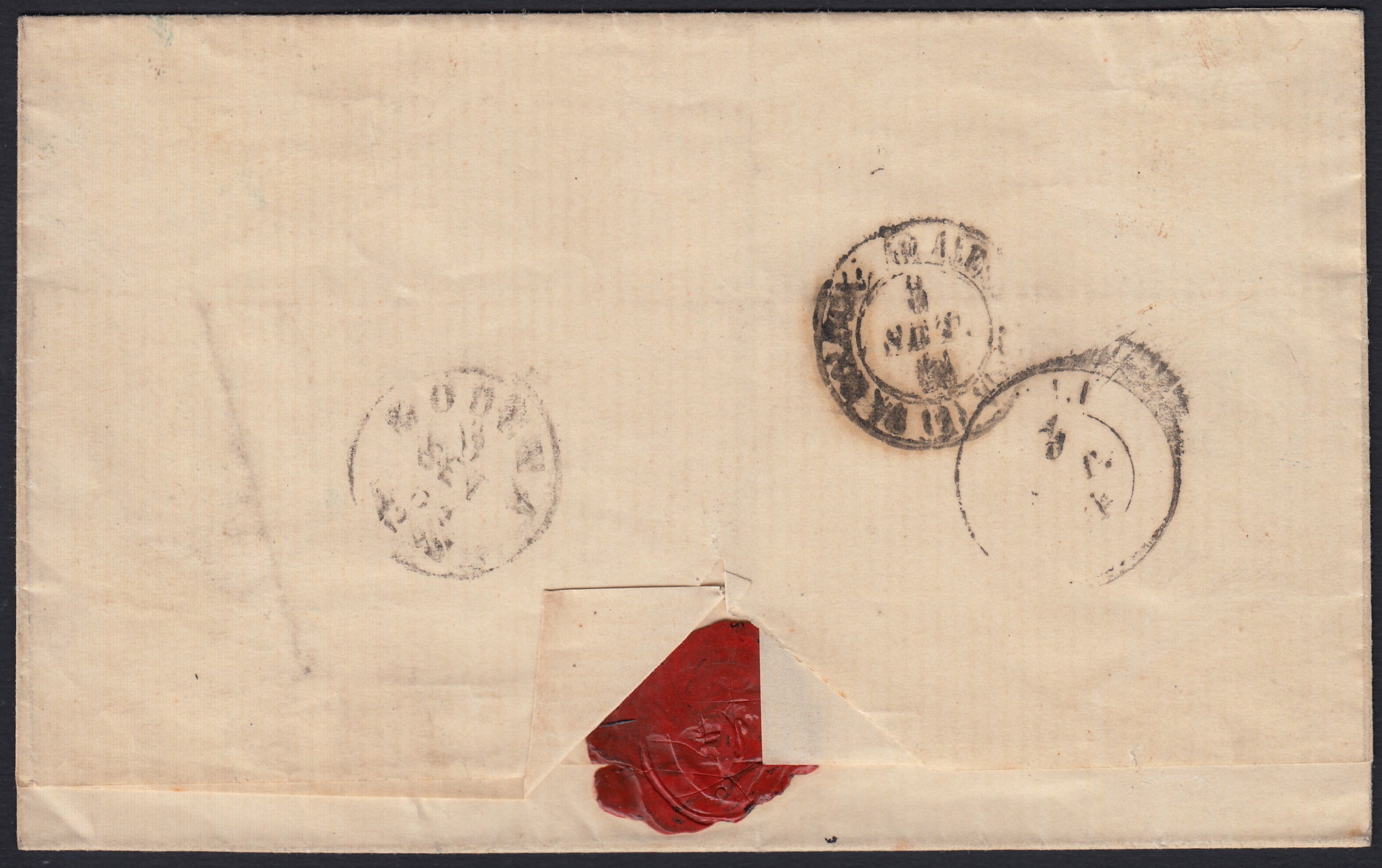 234- 1861 - IV issue, Letter sent from Cesena to Modena 2/11/61 franked with c. 40 carmine red edition 1861 (16D, Rattone n. 41a)