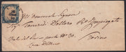 SARDSP250 - 1859 - Lettera spedita da Lanzo per Torino 26/5/59 affrancata con c. 20 azzurro scuro I tavola stampa povera (15B)