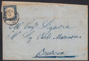 SARDSP267 - 1862 - Lettera spedita da Piacenza per Brescia 16/5/62 affrancata con c. 20 celeste (15Da)