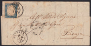 SARDSP268 - 1862 - Lettera spedita da Ravenna per Firenze 18/7/62 affrancata con c. 20 celeste chiaro II tavola (15D)