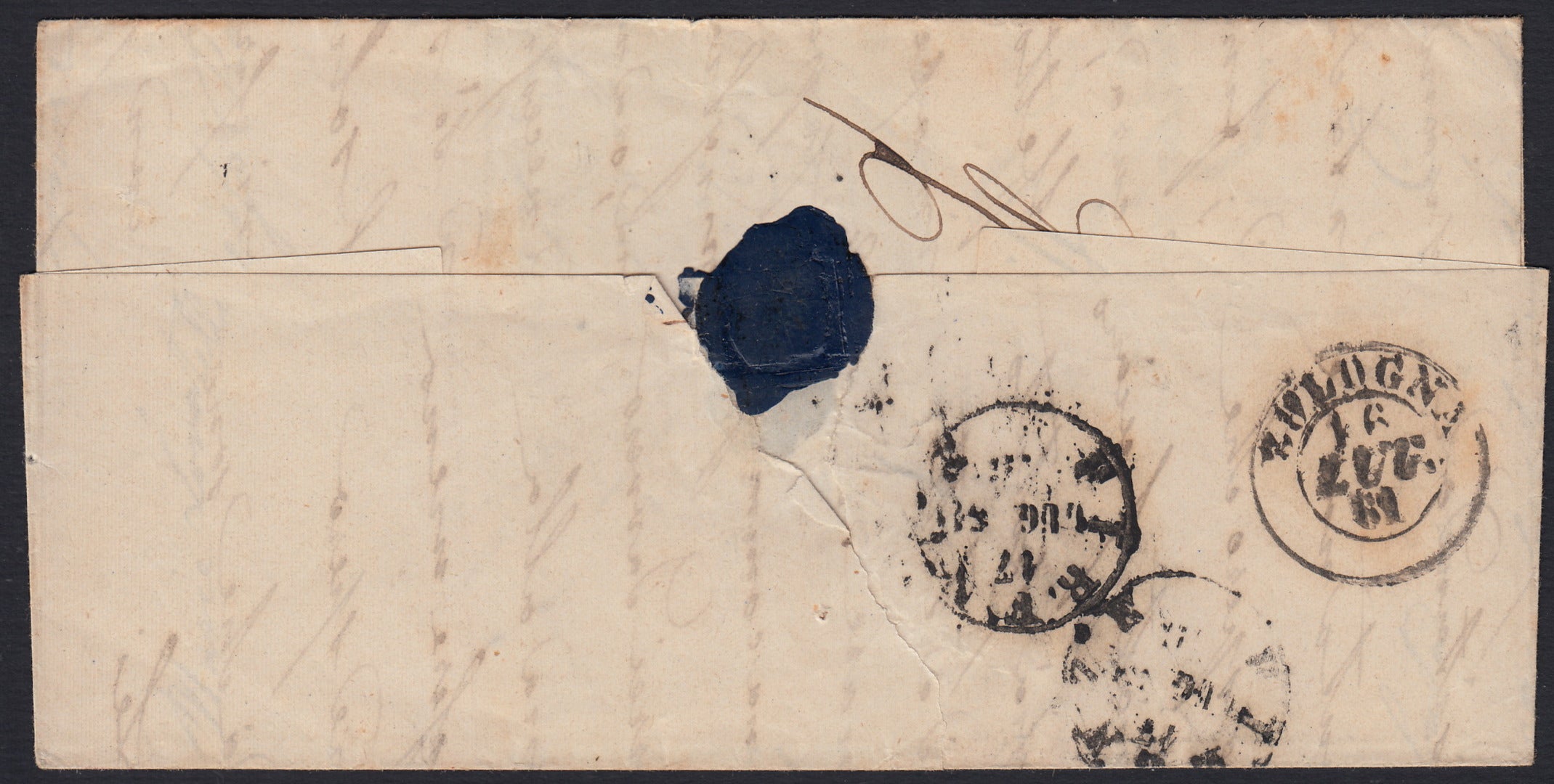 SARDSP268 - 1862 - Lettera spedita da Ravenna per Firenze 18/7/62 affrancata con c. 20 celeste chiaro II tavola (15D)