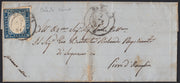 SARDSP278 - 1860 - Lettera spedita da Oneglia per Pieve 2/9/60 affrancata con c. 20 cobalto grigiastro I tavola (15Cb)