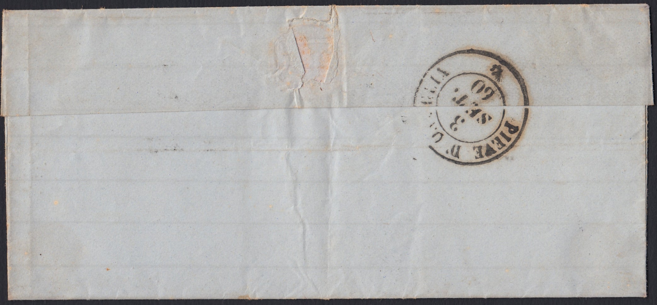 SARDSP278 - 1860 - Lettera spedita da Oneglia per Pieve 2/9/60 affrancata con c. 20 cobalto grigiastro I tavola (15Cb)
