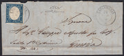 SARDSP322 - 1860 - Lettera spedita da Laigueglia per Genova affrancata con c. 20 azzurro I tavola (15Ca)